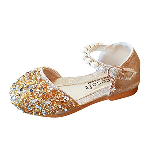 OBiQuzz Bowknot scherzt Baby-Sandelholz-Einzelschuh-Prinzess-Perlen-Mädchen-Kristallsäuglingsbabyschuhe Kinderschuhe 25 Junge (Gold, 22.5 Toddler) von OBiQuzz