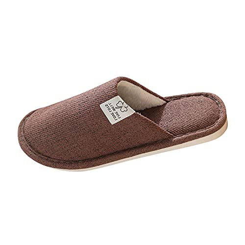 OBiQuzz Filzpantoffeln Damen Leinen Hausschuhe Damen Winter Leichte Slippers Schlappen Memory Foam Pantoffeln Hüttenschuhe Gefütterte Warm Hauspantoffeln rutschfeste Hausschlappen Filzhausschuhe von OBiQuzz