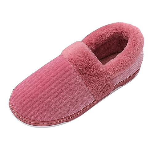 OBiQuzz Hausschuhe Damen Winter, Geschlossen Pantoffeln Hüttenschuhe Damen Plüsch Pantoletten Memory Foam Hausschlappen Schlappen Flauschige Slipper Slide Gefütterte Filzpantoffeln Hauspantoffeln von OBiQuzz