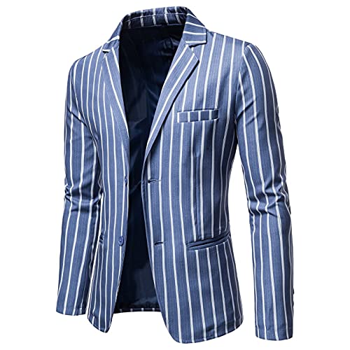 OBiQuzz Herren Sakko Sportlich Freizeit Blazer Regular Fit Anzug Lässig Modern Jackett Stilvolle Anzug Casual Gestreiftes Jackett Blazer Männer Leicht Klassisch Anzugjacke von OBiQuzz