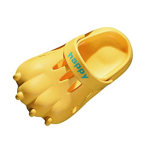 OBiQuzz Kinder Garten Strand Dinosaurier Clogs Niedlich Indoor Outdoor Dusche Sandalen Hausschuhe Für Mädchen Kleinkind Rutschen Junge Hausschuhe 26 (Yellow, 160) von OBiQuzz