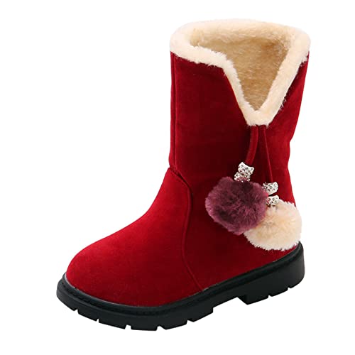 OBiQuzz Kinder Mädchen Stiefelette Warm Gefüttert Stiefeletten Mode Halblange Stiefel Rosa Plüsch Winterschuhe Reitstiefeletten Boots Reitstiefel Chelsea Stiefel Winter Stiefel Winterhalbstiefel 37 von OBiQuzz