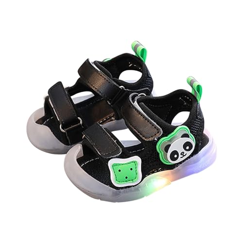 OBiQuzz Kinderschuhe mit Leuchtschuhen LED-Leucht-Sportschuhe Freizeitschuhe Atmungsaktive Baby-Kinderschuhe Sandalen Geschlossen Junge 25 (Black, 2.5-3 Years) von OBiQuzz