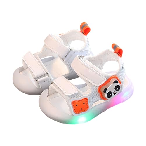 OBiQuzz Kinderschuhe mit Leuchtschuhen LED-Leucht-Sportschuhe Freizeitschuhe Atmungsaktive Baby-Kinderschuhe Sandalen Geschlossen Junge 25 (White, 2-2.5 Years) von OBiQuzz