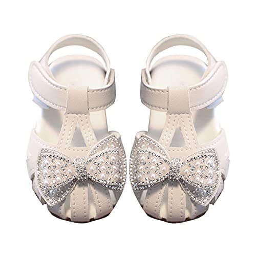 OBiQuzz Kleinkind Mädchen Kleid Sandalen Mädchen Sandalen Atmungsaktive Prinzessin Schuhe Schuhe Baby Weiche Sohlen Kleinkind Schuhe Baby Strickschuhe (White, 24 Toddler) von OBiQuzz