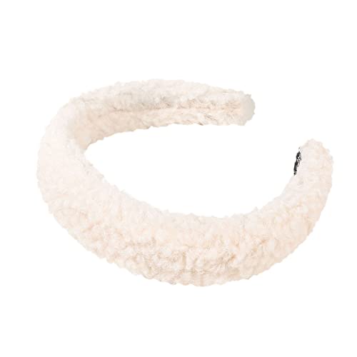 OBiQuzz Lammwoll-Fleece-Stirnband, geknotetes Stirnband, Haarschmuck, Waschstirnband Tennis Damen (White, One Size) von OBiQuzz