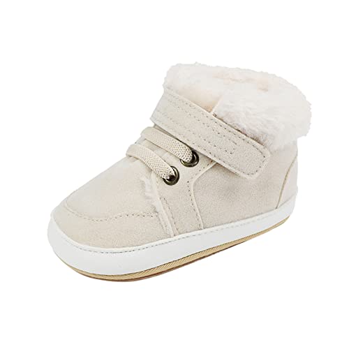 OBiQuzz Lauflernschuhe Winter 21 Winter Jungen High Top Baumwolle Schuhe Kleinkind Schuhe Gummisohle Babyschuhe (White, 20 Infant) von OBiQuzz