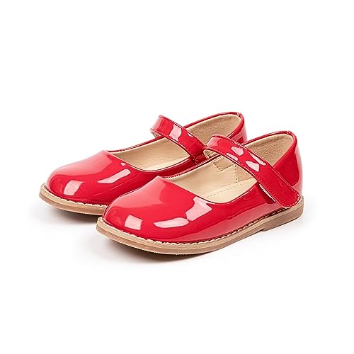 OBiQuzz Lederschuhe Mädchen Prinzessin Lackschuhe Kinderschuhe Mädchen Antirutsch Mädchen Ballerina Schuhe Turnschläppchen Hallenturnschuhe Prinzessin Schuhe mit Schnallen Freizeitschuhe von OBiQuzz