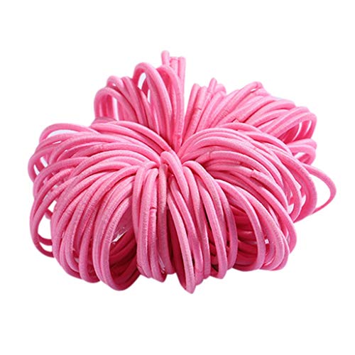 OBiQuzz Mädchen 100 Stück 3 cm Nylon-Nylon-Haarklebeband Haarseil-Farbschmuck Stirnband Herren Sommer (Pink, One Size) von OBiQuzz