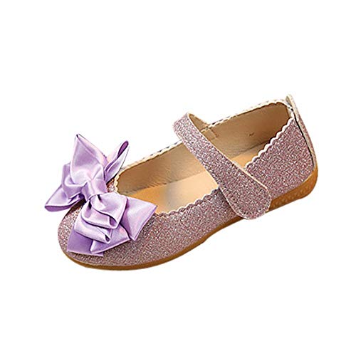 OBiQuzz Mädchen Mary Jane Halbschuhe Schleife Prinzessin Flache Schuhe Kleid Schuhe Lederschuhe Mädchen Hochzeitschuhe Partyschuhe Abendschuhe Lackleder Ballerinas Weihnachten Hallowee Cospaly Schuhe von OBiQuzz