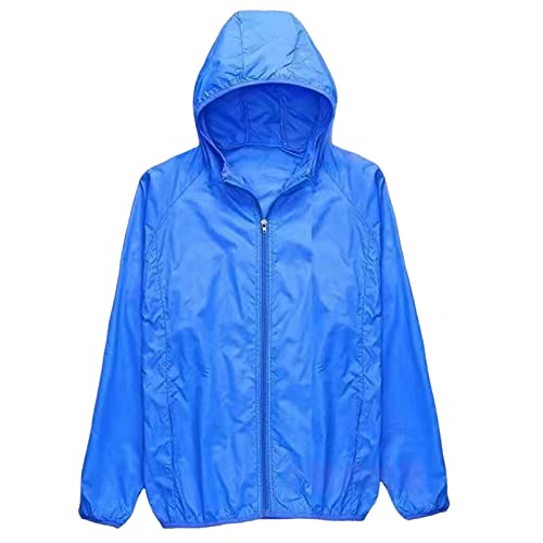 OBiQuzz Outdoorjacke Herren Wasserdicht Atmungsaktiv Dünn - Regenjacke Ultraleicht Kapuzenjacke Leicht Packbare Softshelljacke Einfarbig Freizeitjacke Langarm Kapuzenpullover Oversized Laufjacke von OBiQuzz