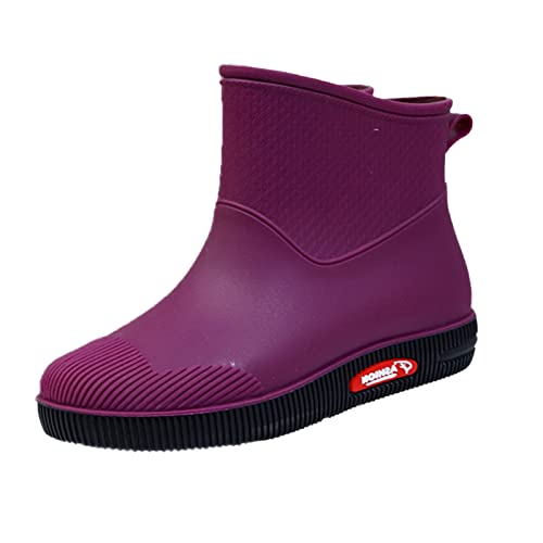 OBiQuzz Rainshoes Damen Short Tube Thermalwasser Schuhe Wasserdichte Schuhe Regenstiefel Damenschuhe Schuhe (Purple, 510) von OBiQuzz