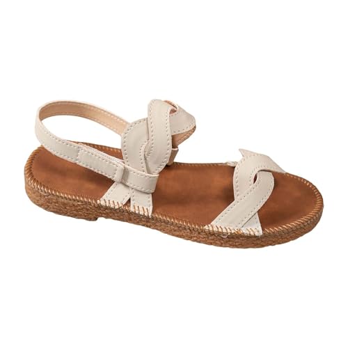 OBiQuzz Sandalen Damen Sommer Bequem Riemchensandalen Flache Strandsandalen Mit Fussbett Strandschuhe Elegant Sandaletten Bohemia Römersandalen Outdoor Freizeitsandalen Sommersandalen Sommerschuhe von OBiQuzz