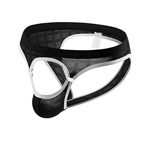 OBiQuzz Unterwäsche Herren Strings Tanga Atmungsaktive Jockstrap Sport Tangas Männer Erotische wäsche Gay Tanga Bikini Höschen Bequeme Reizwäsche Mode Unterwäsche Unterhosen mit Penis Loch von OBiQuzz