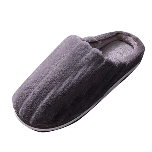OBiQuzz Warm Hausschuhe Herren Memory Foam Slippers Schlappen Plüsch Winter Pantoffeln Hüttenschuhe Kuschelig Hauspantoffeln Hausschlappen Gefütterte Pantoletten rutschfeste Puschen Filzpantoffeln von OBiQuzz