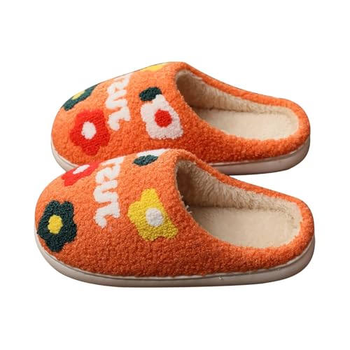 OBiQuzz Warme Hausschuhe Damen Blumen Pantoletten Memory Foam Pantoffeln Filzpantoffeln Plüsch Slippers Schlappen Winter Hausschlappen Hauspantoffeln Gefütterte Hüttenschuhe Für Drinnen Und Draußen von OBiQuzz