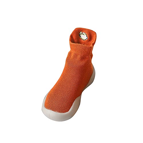 OBiQuzz Weiche elastische Freizeitsocken Baby solide Schuhe Wanderer innen First Baby Schuhe Kinderschuhe Mädchen (Orange, 24) von OBiQuzz