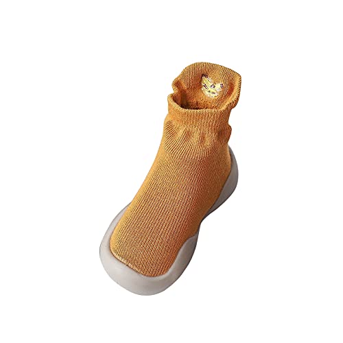 OBiQuzz Weiche elastische Freizeitsocken Baby solide Schuhe Wanderer innen First Baby Schuhe Kinderschuhe Mädchen (Yellow, 18) von OBiQuzz
