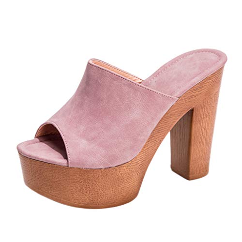 Pantoletten Damen Mit Absatz - Pumps Damen Elegant Keilsandalen High Heels Sexy Kleid Schuhe Peep Toe Sandalen Plateau Sandaletten Sommer Damenschuhe Leder Freizeitsandalen Party Schuhe Gr.36-43 von OBiQuzz