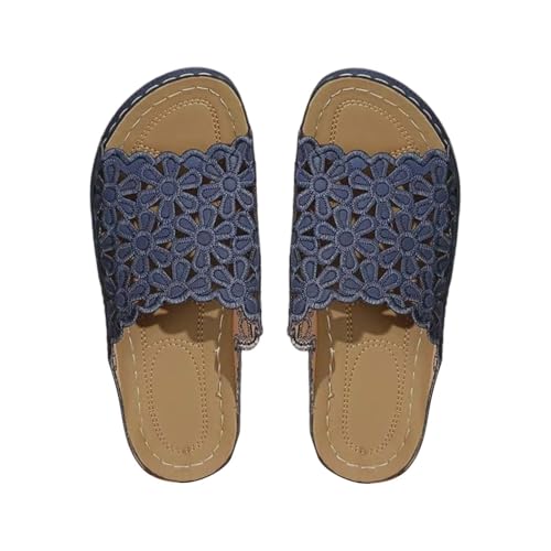Pantoletten Damen Mit Fussbett : Leder Orthopädische Sandalen Peep Toe Plateau Sandaletten Strandschuhe Slippers Slide Rutschfest Hauschuhe Schlappen Mesh Sommerschuhe Pantoffeln Gr.36-43 von OBiQuzz