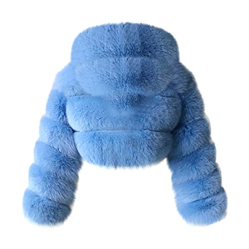 Pelzjacke Damen Kurz Faux Kurze Elegant Pelzmantel Kunstpelz Winter Herbst Kunstfell Pelz Jacke Warm Plüschjacke Mit Kaputze Winterjacke Mäntel Langärmlig Reißverschluss Felljacke Outwear Oberteile von OBiQuzz