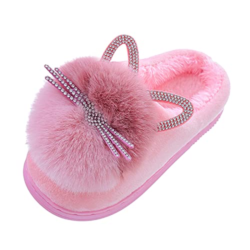 Plüsch Hausschuhe Kinder Faux Pelz Slipper Hase Haushaltsschuhe Bequeme Home Slippers Niedlich Tier Winterschuhe Wärme Kuschelige Baumwollpantoffeln Filz Hausschuh Rutschfeste Pantoffel von OBiQuzz
