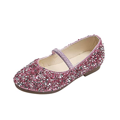 Prinzessin Schuhe Mädchen 21 - Glitzer Kleid Schuhe Mit Absatz Loafers Pailletten Tanzschuhe Abendschuhe Party Schuhe Schuhe Mary Jane Halbschuhe Schulschuhe Performance Freizeitschuhe von OBiQuzz