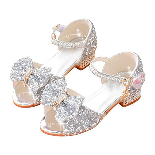 Prinzessin Schuhe Mädchen - Sandalen Niedriger Absatz Ballettschuhe Party Abendschuhe Lackschuhe Runde Zehenschnalle Kleid Schuhe Mary Jane Schuhe Hochzeits Elegante Anzugschuhe von OBiQuzz