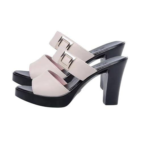 Pumps Damen Pantoletten Damen Mit Absatz Peep Toe Latschen Sommerschuhe High Heels Sandalen Wedges Slippers Slides Römische Sandaletten Rutschfest Hausschuhe Elegant Freizeitsandalen Damensandalen von OBiQuzz