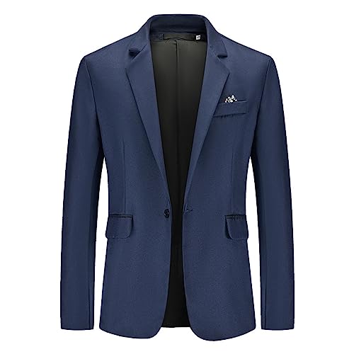 Sakkos Für Herren Lagngarm Revers Business Anzugjacke Slim Fit Blazer Männer Einfarbig Modern Freizeit Jackett Hochzeit Party Sakkos Für Herren Ein-Knopf Herrenjackett Anzüge Regular Fit Blazer S-Xxl von OBiQuzz