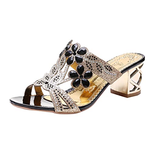 Sandalen Damen Strass Pantoletten Glitzer Sommer Sandaletten Pumps Schuhe Pantolette Elegante Keilsandalen Wedges Peep Toe Schuhe Plateau Sandals Keilabsatz Platform Shoes Slide Slippers Gr.37-41 Sandalen Damen Strass Pantoletten Glitzer Sommer Sandaletten Pumps Schuhe Pantolette Elegante Keilsandalen Wedges Peep Toe Schuhe Plateau Sandals Keilabsatz Platform Shoes Slide Slippers Gr.37-41 von OBiQuzz