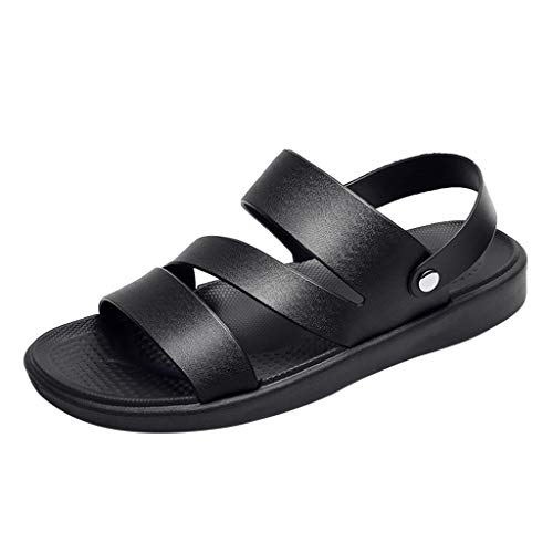Sandalen Herren Pantoffeln Römische Sommer Sandals Flach Sandaletten Riemchensandalen Anti-Rutsch Slip-On Sommerschuhe Rutschfest Herrensandalen Hausschuhe Schnüren Schuhe Flip-Flops Zehentrenner von OBiQuzz