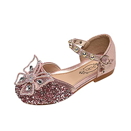 Sandalen Mädchen 28 Prinzessin Schuhe Mädchen Kleinkind Sandalen Ballerina Schuhe Bowknot Babybodenschuhe Mädchen Hallenschuhe Taufschuhe Kleinkind Anti-Rutsch Shoes Party Ballerinas Schuhe von OBiQuzz