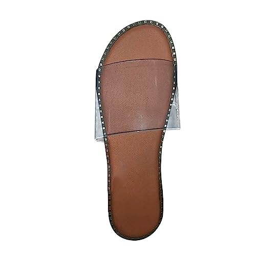 Sandaletten Damen Flach - Jelly Pantoletten Elegant Sandalen Sommer Strandschuhe Peep Toe Slippers Hausschuhe Sommerschuhe Rutschfest Schlappen Gelee Schuhe Badelatschen Freizeitsandalen Gr.37-42 von OBiQuzz