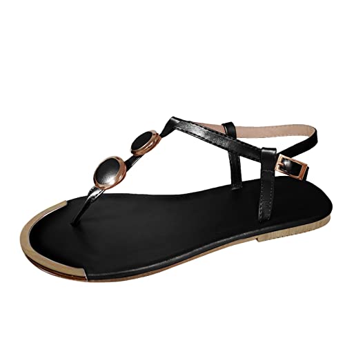 Sandaletten Damen Flach Sommer Sandalen Damen Strass Zehentrenner Sandale Flip Flops Glitzer Zehensandalen Bohemian Römersandalen Flipflop Strandschuhe Sommerschuhe Freizeit Strandsandalen Gr.36-42 von OBiQuzz