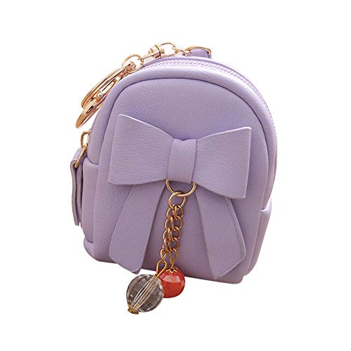 Schlüssel Schlüssel Karte Geldbörse Tasche Bug Münzhandtasche Frauen kurzer Reißverschluss Brieftasche Brieftasche Damen Groß Glitzer (Purple, One Size) von OBiQuzz