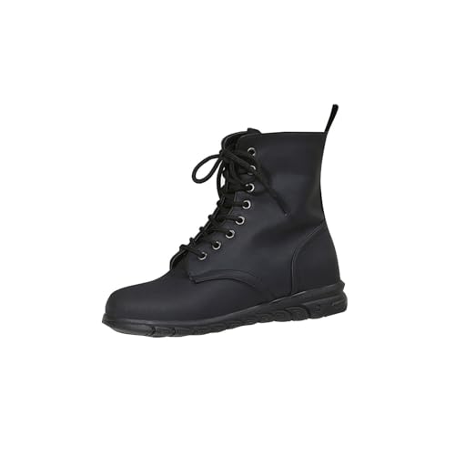 Schnürstiefel Damen Mit Absatz Schnürstiefeletten Ankle Boots Flache Lederstiefel Damenstiefel Schnürboots Wanderstiefel Arbeitsstiefel Kurzstiefel Schlupfstiefel Winterschuhe Winterstiefel Gr.36-43 von OBiQuzz
