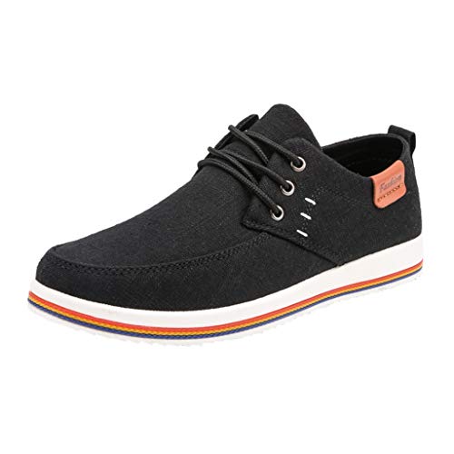 Slipper & Mokassins Für Herren - Schnürschuhe Flache Canvas Schuhe Leicht Stoffschuhe Low-Top Halbschuhe Sneaker Segeltuchschuhe Walking Schuhe Arbeitsschuhe Bequeme Schuhe Freizeitschuhe Bootsschuhe von OBiQuzz