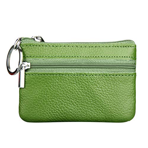 Small Small Pouch Key Damentasche Reißverschluss Ring aus Brieftasche mit Geldbörse Brieftasche Herren Groß Mit 16 Fach Kartenfach (Green, One Size) von OBiQuzz