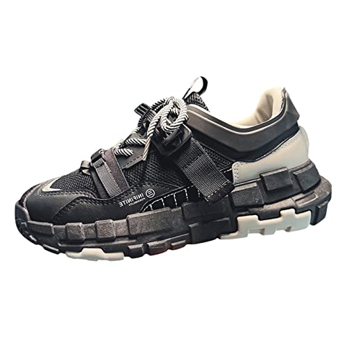 Sneaker Herren 43 - Turnschuhe Atmungsaktiv Laufschuhe Schnürschuhe Vintage Wanderschuhe Sportschuhe Freizeitschuhe Rutschfest Outdoorschuhe Trekkingschuhe Walking Schuhe Outdoor Fitnessschuhe von OBiQuzz