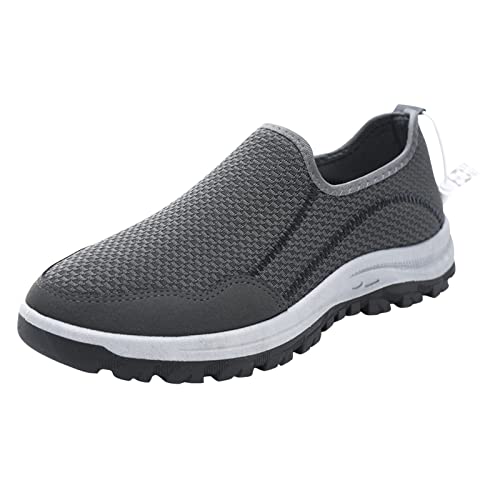 Turnschuhe Herren Slip On Sneaker Atmungsaktiv Laufschuhe Mesh Sportschuhe Rutschfest Joggingschuhe Bequem Straßenlaufschuhe Running Schuhe Sneakers Outdoor Fitnessschuhe Freizeitschuhe Walking Schuhe von OBiQuzz