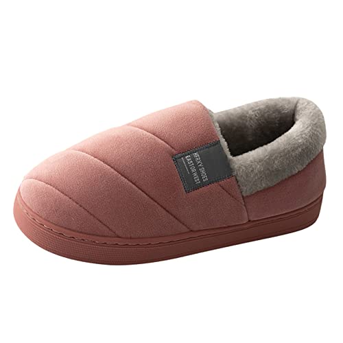 Warme Hausschuhe Damen Geschlossen Hüttenschuhe Plüsch Pantoffeln Hauspantoffeln Gefütterte Winterschuhe Winterboots Slip On Schuhe Memory Foam Hausschlappen Slippers Schlappen Filzpantoffeln von OBiQuzz