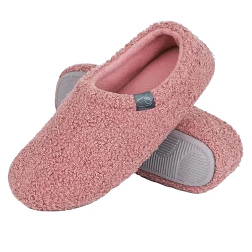 Warme Hausschuhe Damen Plüsch Winter Hüttenschuhe Winterschuhe Geschlossen Hausschuhe Winterboots Gefütterte Pantoffeln Slippers Memory Foam Schlappen Filzpantoffeln Hausschlappen Hauspantoffeln von OBiQuzz