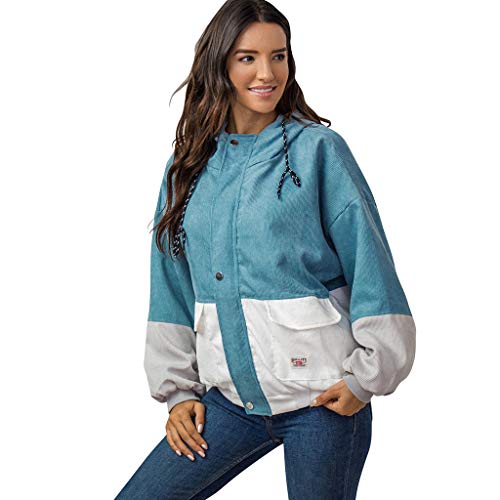 Winterjacke Damen Cordjacke Gefüttert Warm Kapuzenjacke Corduroy Übergangsjacke Zip Hoodie Cord Jacket Sweatshirt Jacke Wintermantel Kurzmantel Herbst Winter Freizeitjacke Kapuzenpulli Outdoor Jacken von OBiQuzz