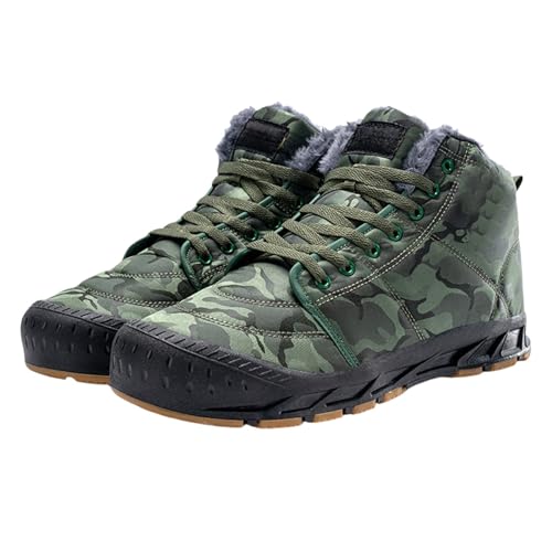 Winterschuhe Herren Gefütterte Wanderschuhe Trekking Wanderstiefel Camouflage Trekkingschuhe Rutschfeste Outdoorschuhe Winterstiefel Wasserdicht Schneestiefel Outdoor Military Boots Winterboots von OBiQuzz