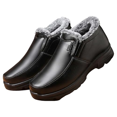Winterschuhe Herren Winterstiefel Gefüttert Winterboots Slip On Schuhe Winter Outdoor Boots Rutschfeste Wanderschuhe Trekkingschuhe Warm Halbschuhe Schlupfstiefel Arbeitsschuhe Outdoorschuhe von OBiQuzz