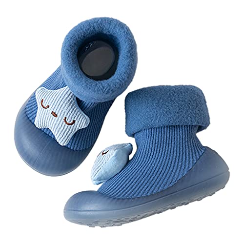 Wintersocken Baby Lauflernschuhe Mädchen Warm Weiche Sohle Babystiefel Babyschuhe Niedlich Winterschuhe Antirutsch Turnschuhe Winter Baumwoll Schuhe Krabbelschuhe Babysocken Neugeborene Sockenschuhe von OBiQuzz