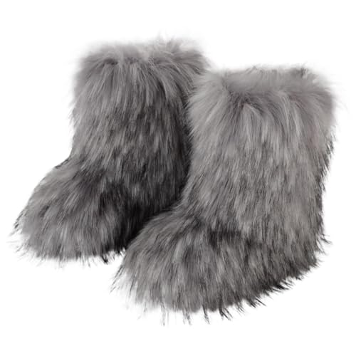 Winterstiefel Damen Warm Gefüttert Winterboots Kunstfell Stiefeletten Plüsch Schneestiefel Rutschfest Schlupfstiefel Schlupfstiefeletten Winter Boots Arbeitsstiefel Ankle Bootie Kurzstiefel Gr.36-44 von OBiQuzz