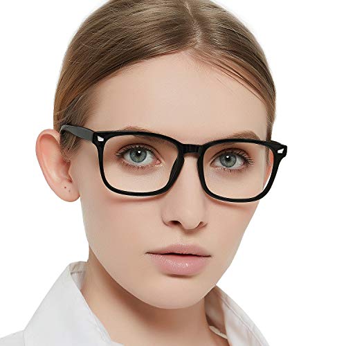 OCCI CHIARI Blue Light Blocking Reading Glasses 1.0 for Women, Medium Rectangle Computer Glasses, Fashion Women's Readers Metal Hinge (Black,100) von OCCI CHIARI