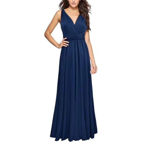 OCCOKO Wickelkleid gr gr wandelbar gr Multiway Kleider gr Kleider für Brautjungfern gr Hochzeitsgästekleider Frauen gr S XL Schlichtes Abendkleid BU2 gr M von OCCOKO